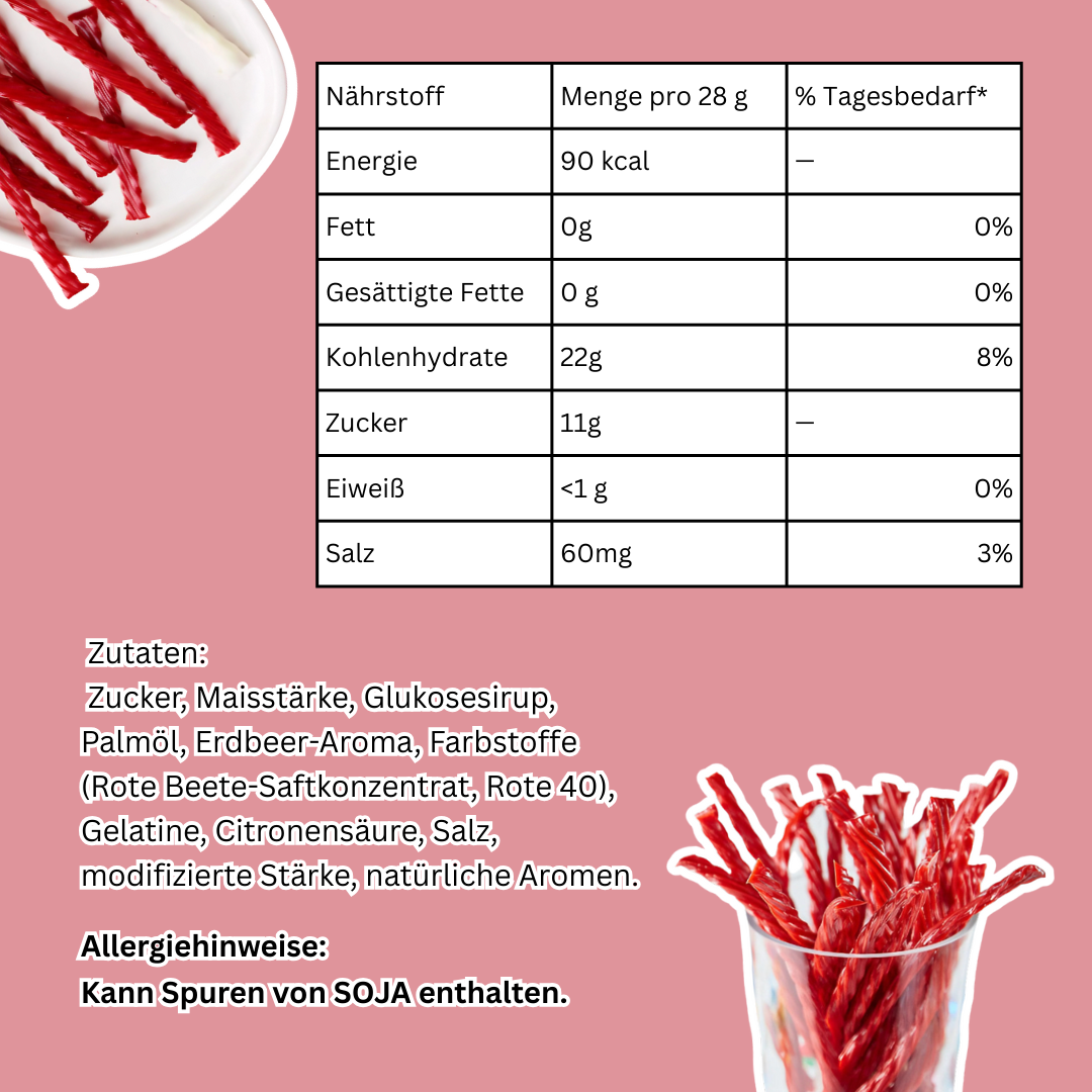1x Twizzlers Strawberry – 141 g – Leckerer Low-Fat Snack