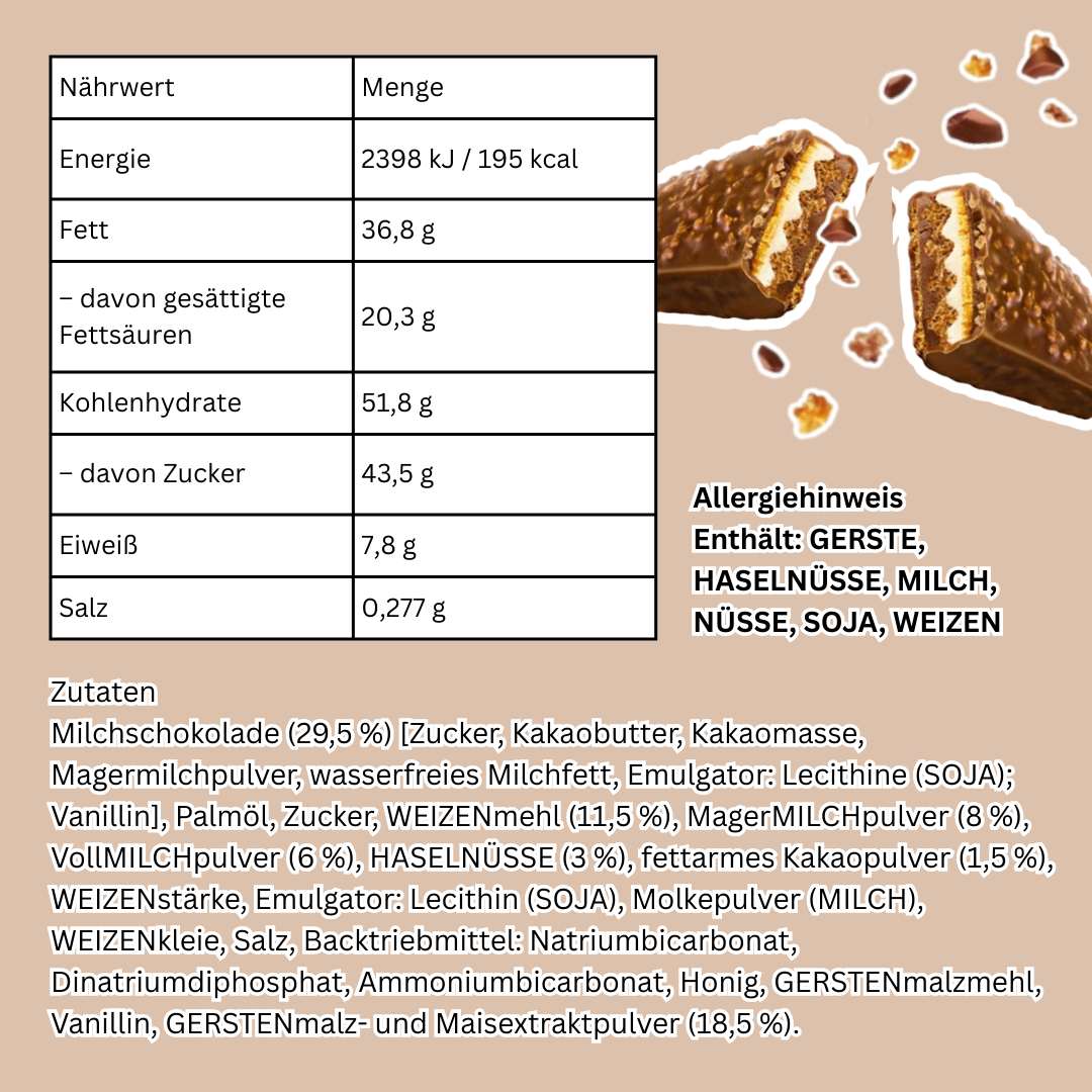 1x Kinder Crispy – Knuspriger Schoko-Keks-Snack, 1x34 g