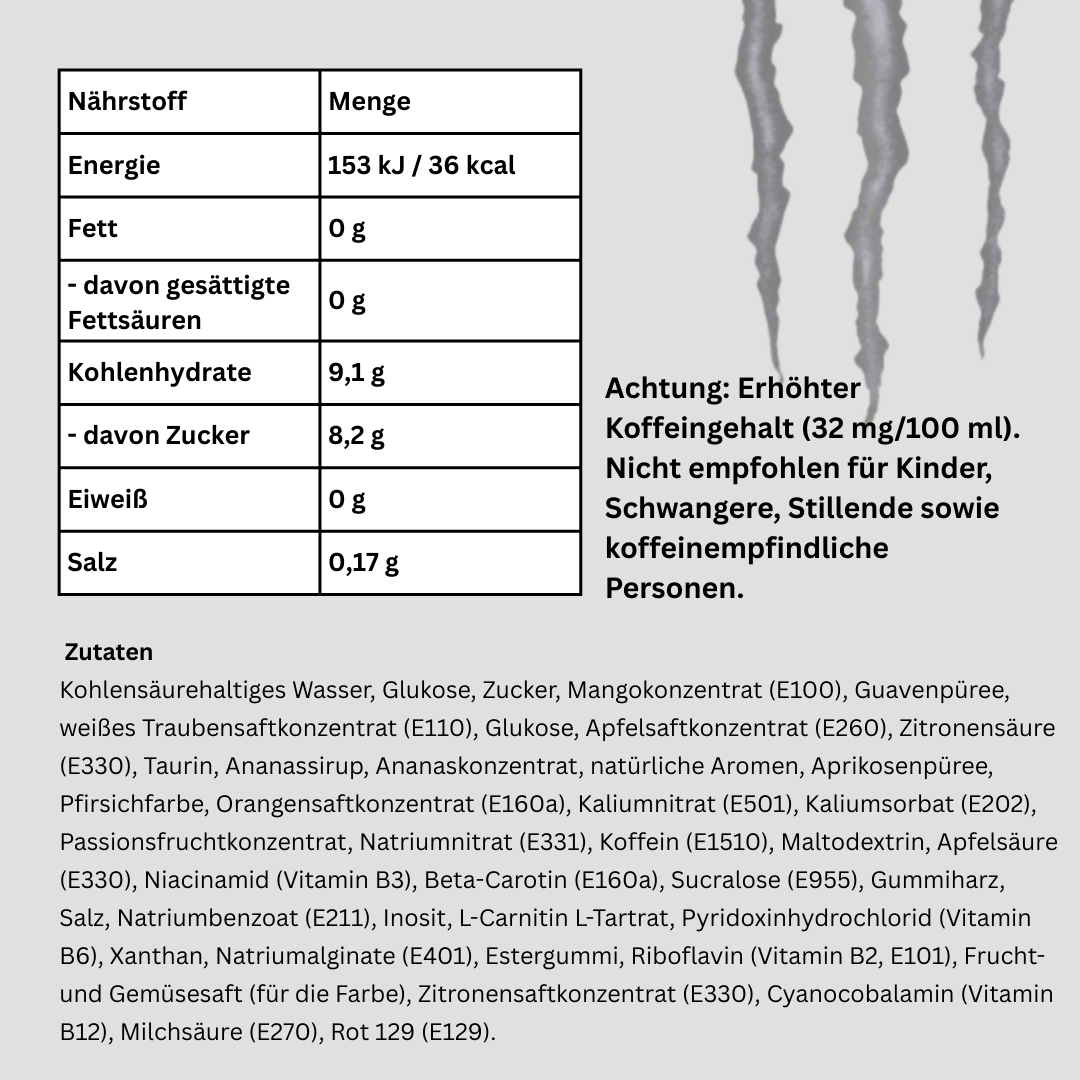 12x Monster Energy Ultra White – Zero Sugar Energy Drink, 12x330ml (China Edition)