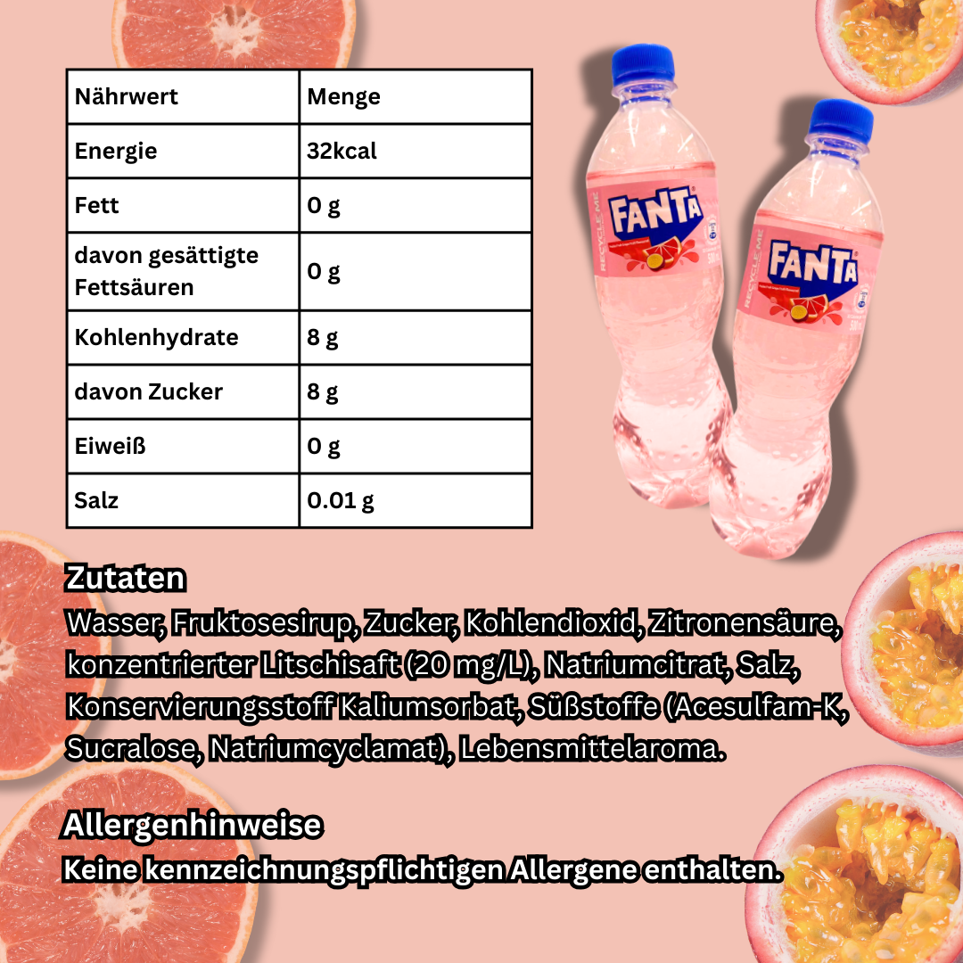 12x Fanta Passion Fruit & Grape – Erfrischungsgetränk mit Passionsfrucht- & Traubengeschmack | 12x 500 ml