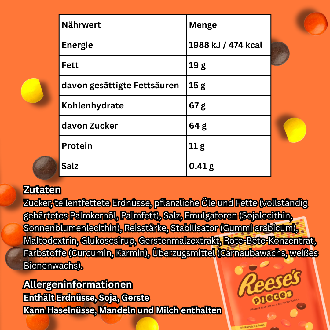 Reese’s Pieces Peanut Butter Pouch – 90g Beutel | Knusprige Erdnussbutter-Dragées