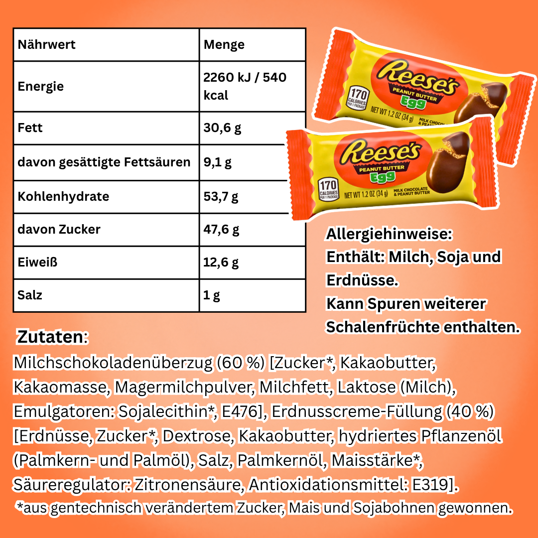 Reese’s Peanut Butter Eggs 34 g – Milchschokoladen-Ei mit Erdnussbutterfüllung