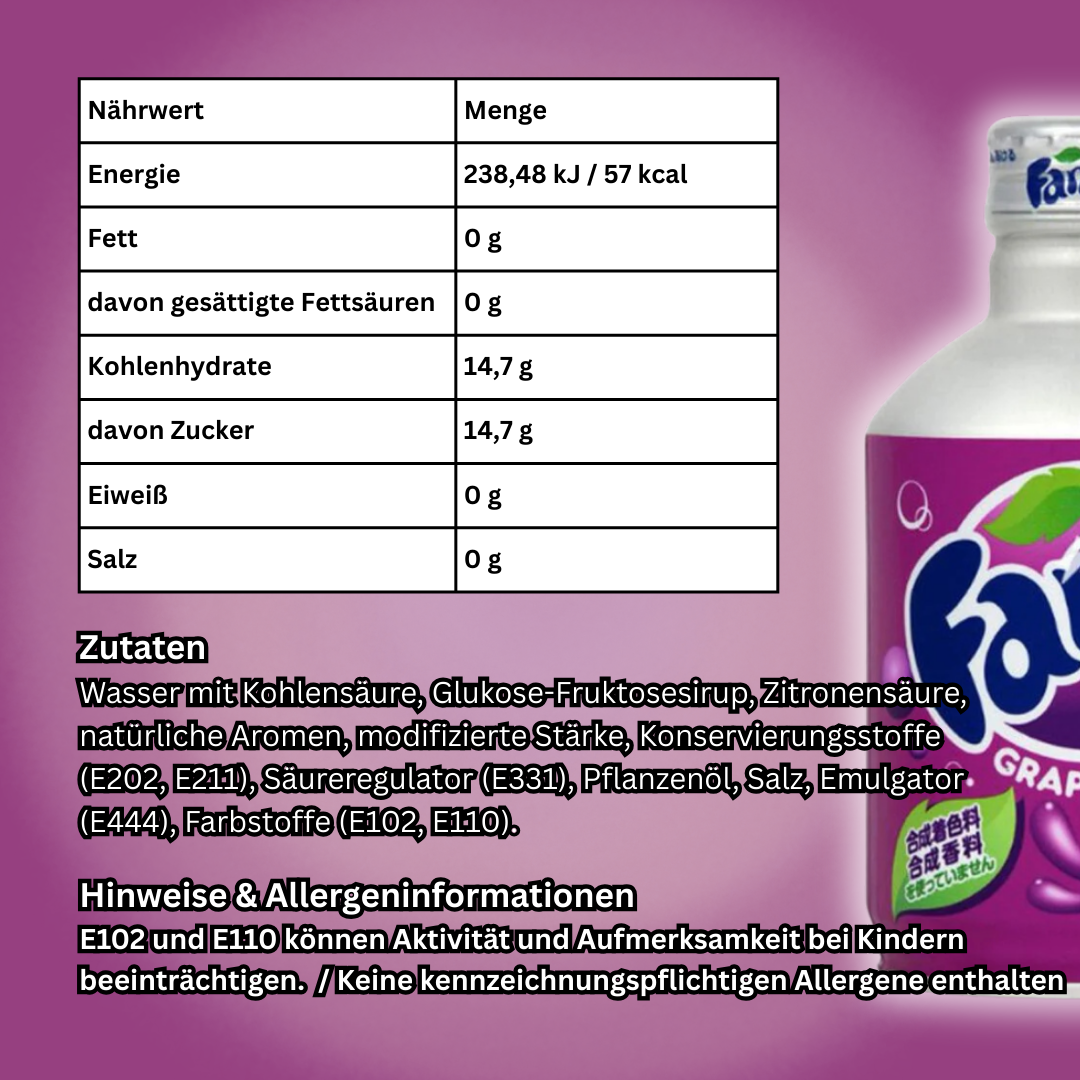 24x Fanta Grape Japan – Japanische Trauben-Limonade | 24x300 ml