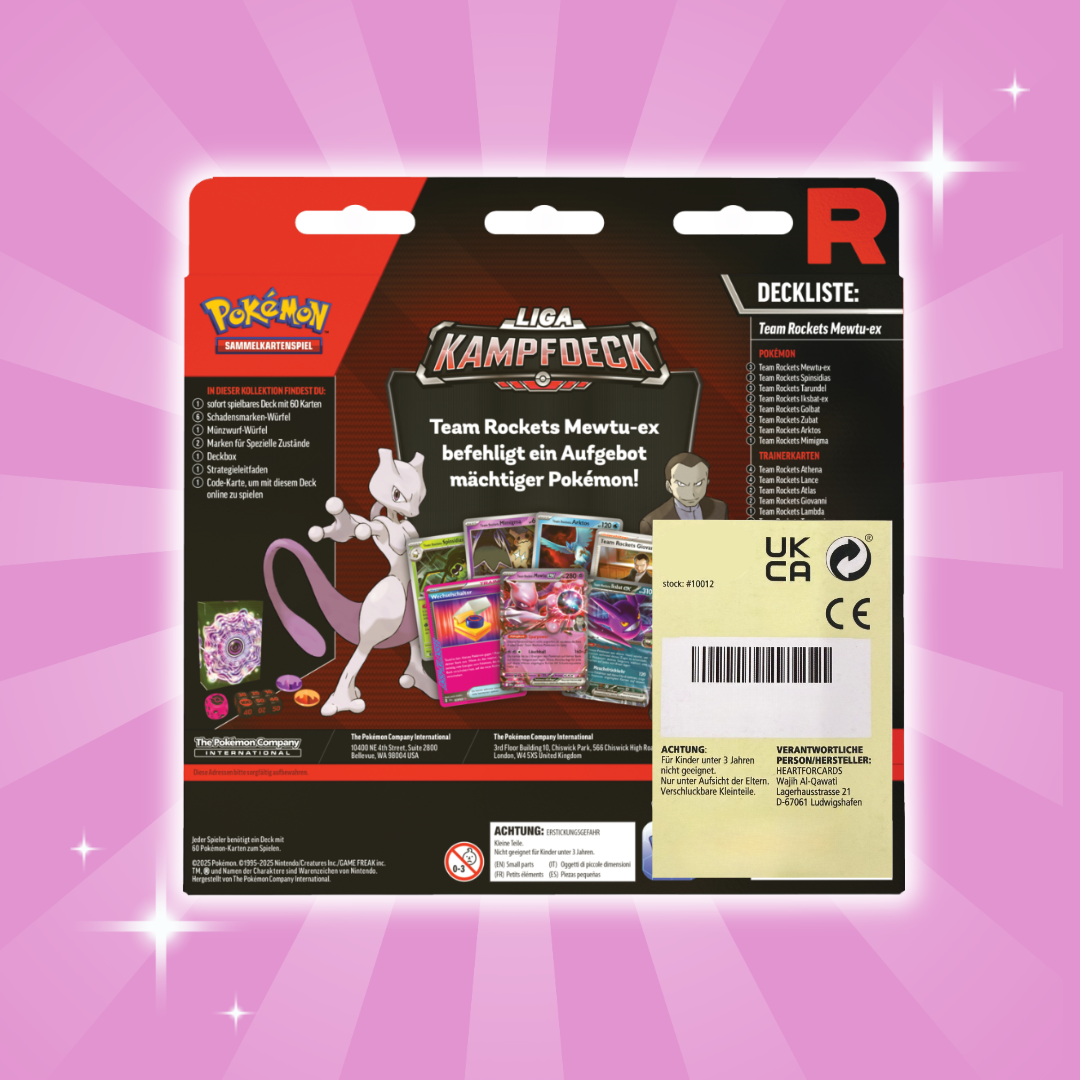 Pokémon Liga-Kampfdeck – Rocket Mewtu ex (Deutsch) | Spielbereites 60-Karten-Deck für Einsteiger & Sammler | Inklusive Zubehör
