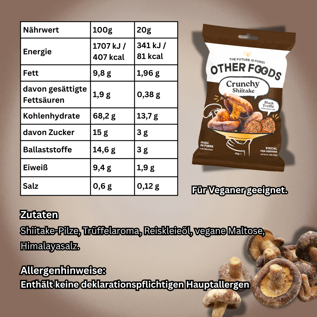 Other Foods Truffle Shiitake Mushroom Chips 40 g – Knusprige Shiitake-Pilzchips mit Trüffelgeschmack