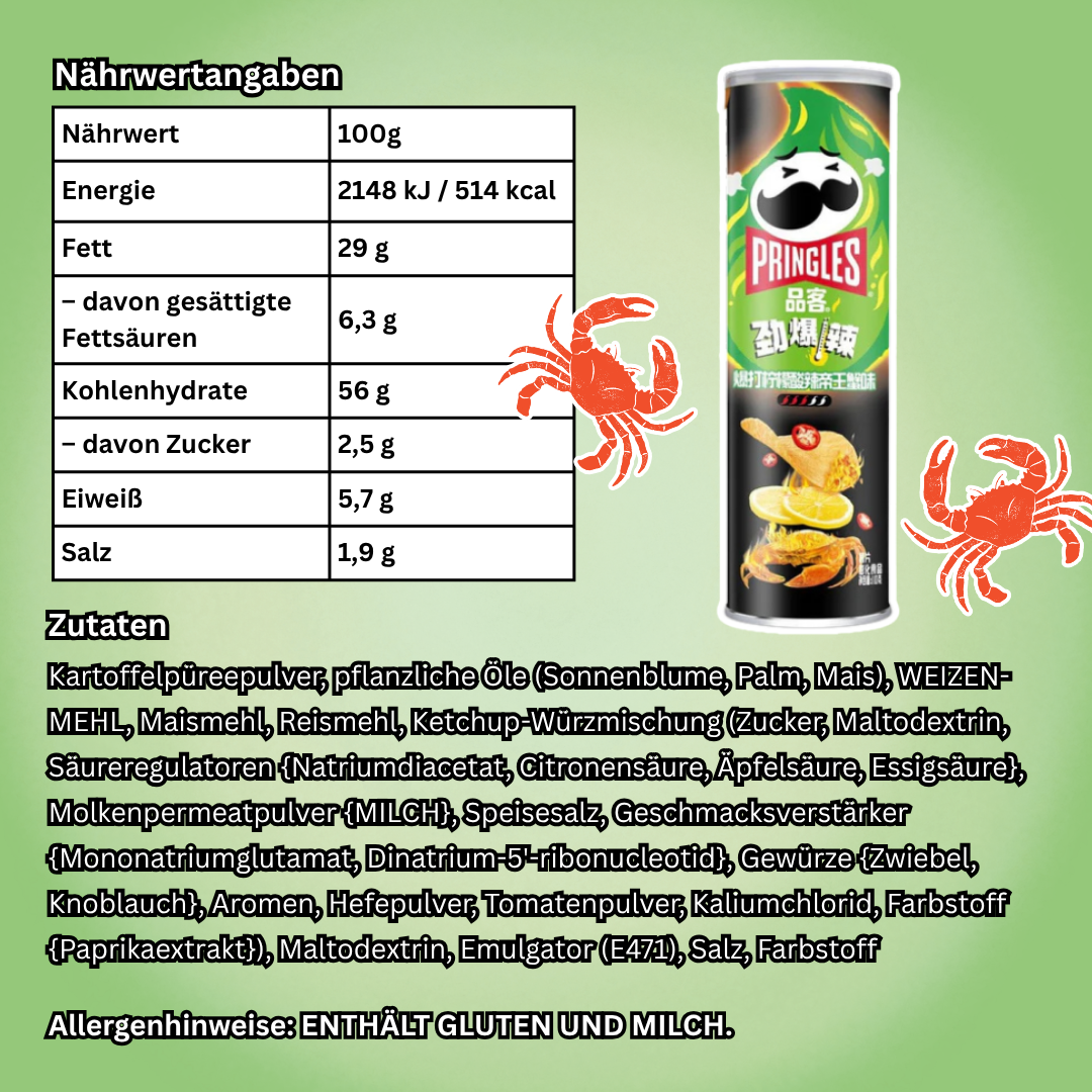 Pringles Super Hot Chili Lemon Crab Chips 110g