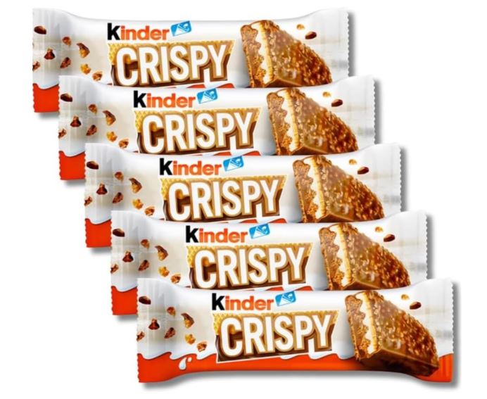 Kinder Crispy Riegel 5x34g – Knusprige Schoko-Milch-Riegel mit Cerealien (MHD 09/2025)