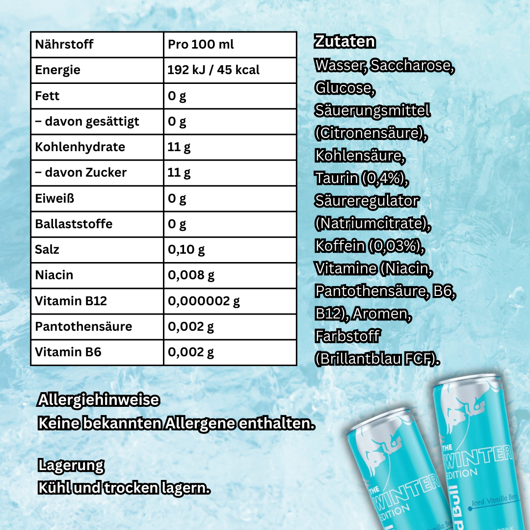 1x Red Bull Iced Vanilla Berry Winter Edition 2024 – 250 ml | Limitierter Energy Drink