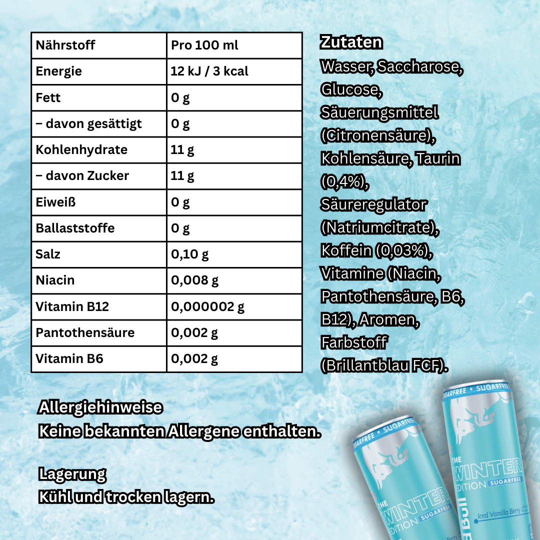 1x Red Bull Sabor Iced Vanilla Berry – Sugarfree – 250 ml | Limitierte Geschmackssorte