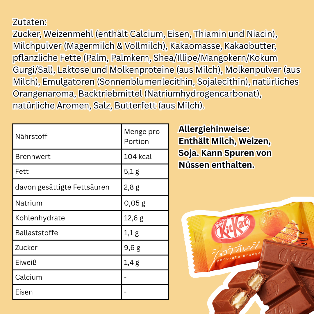 1x Kit Kat Mini Orange – Knusprige Schokoladen-Waffeln mit erfrischendem Orangenaroma (1x81.2g)