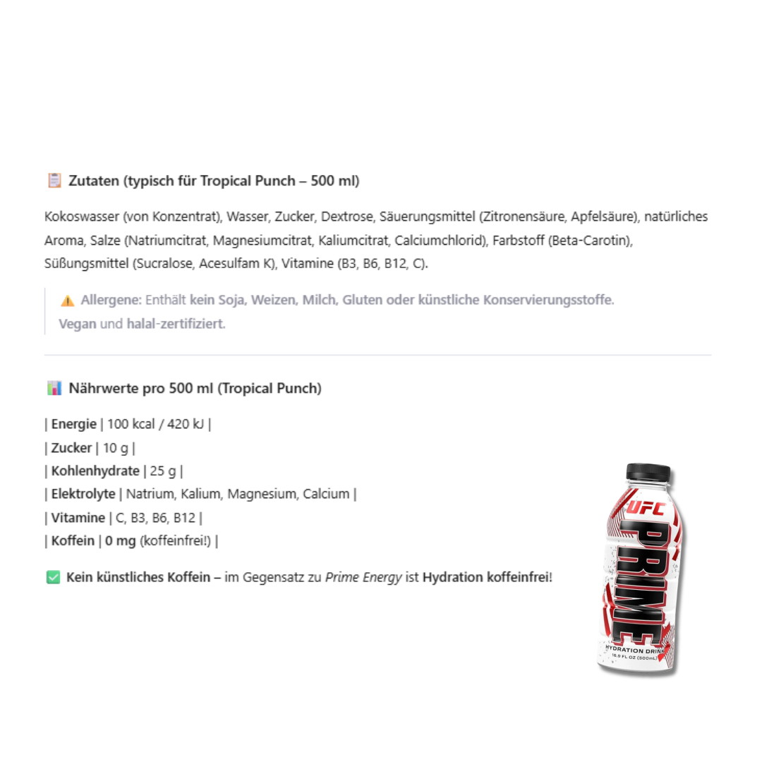 Prime Hydration – Offizieller UFC-Elektrolyt-Drink 500ml