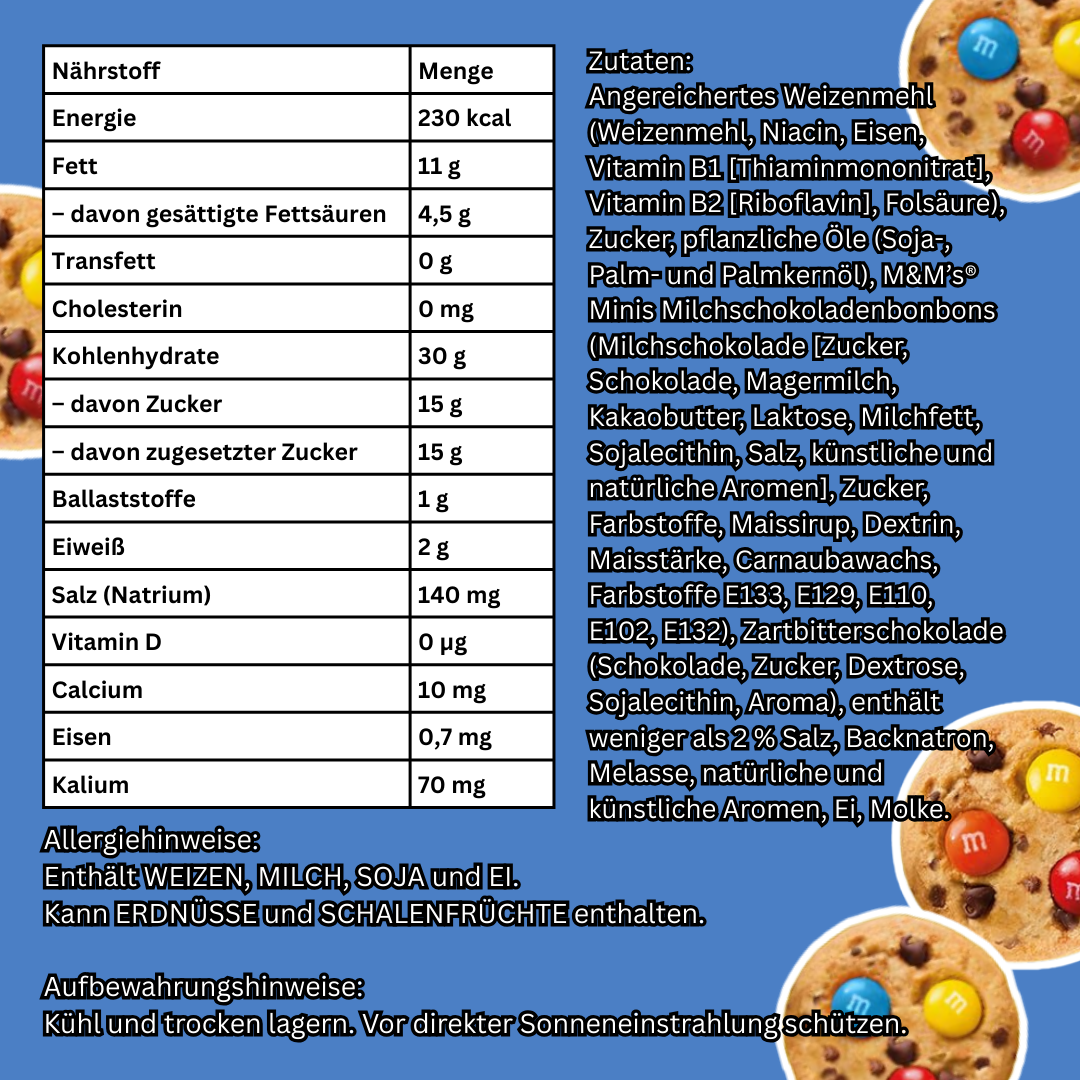 30er Keebler Chips Deluxe Minis mit M&M’s Minis – Weiche Cookies mit Schokolinsen, 30x45 g