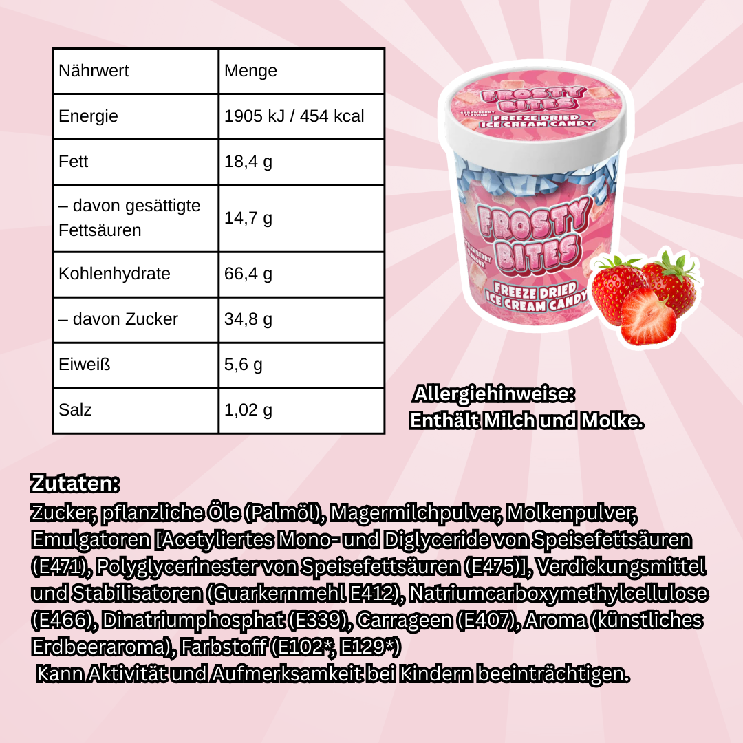 Frosty Bites Strawberry – Freeze Dried Ice Cream Candy 40g