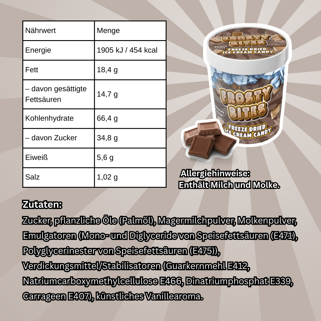 Frosty Bites Chocolate – Freeze Dried Ice Cream Candy 40g