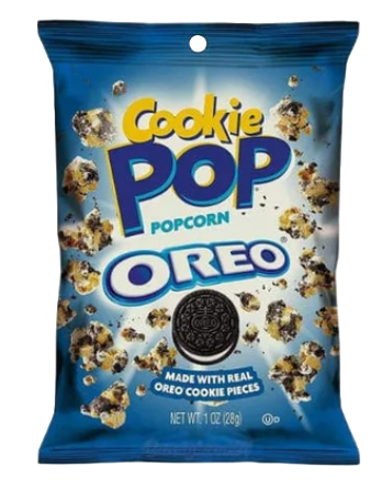 Candy Pop Popcorn Oreo 3er-Pack à 28g - Knuspriges Popcorn mit echten Oreo-Stückchen - Perfekt für Filmabende und Snacks