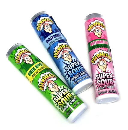 WarHeads Super Sour Spray Candy – 12×20ml Flaschen | Extrem saure Frucht-Sprays