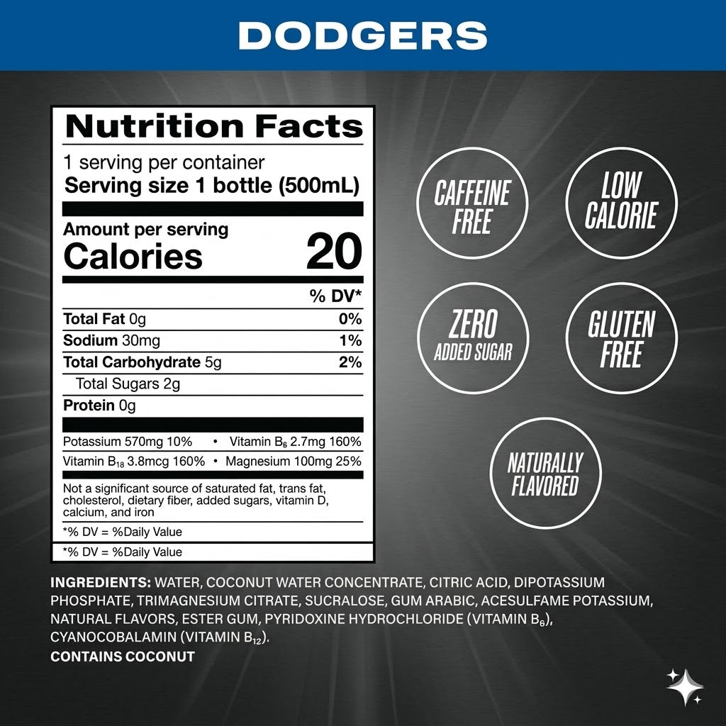Prime Hydration LA Dodgers 500ml – Elektrolytgetränk mit fruchtigem Geschmack – Limited Edition