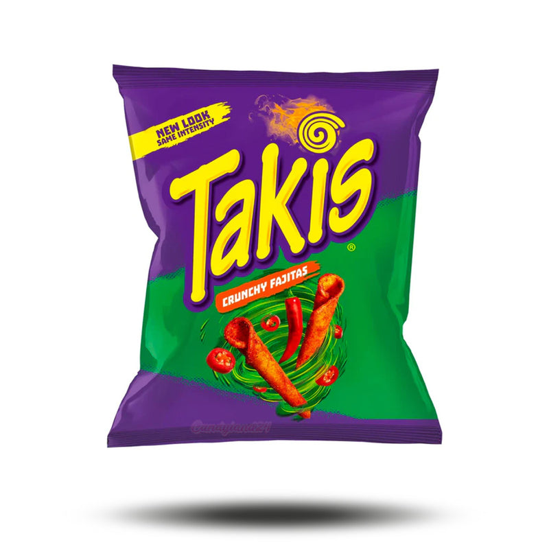 Takis Crunchy Fajita 92 g – Würzige Tortilla Chips mit mexikanischem Fajita-Geschmack | US-Mex Snack (MHD 2024)