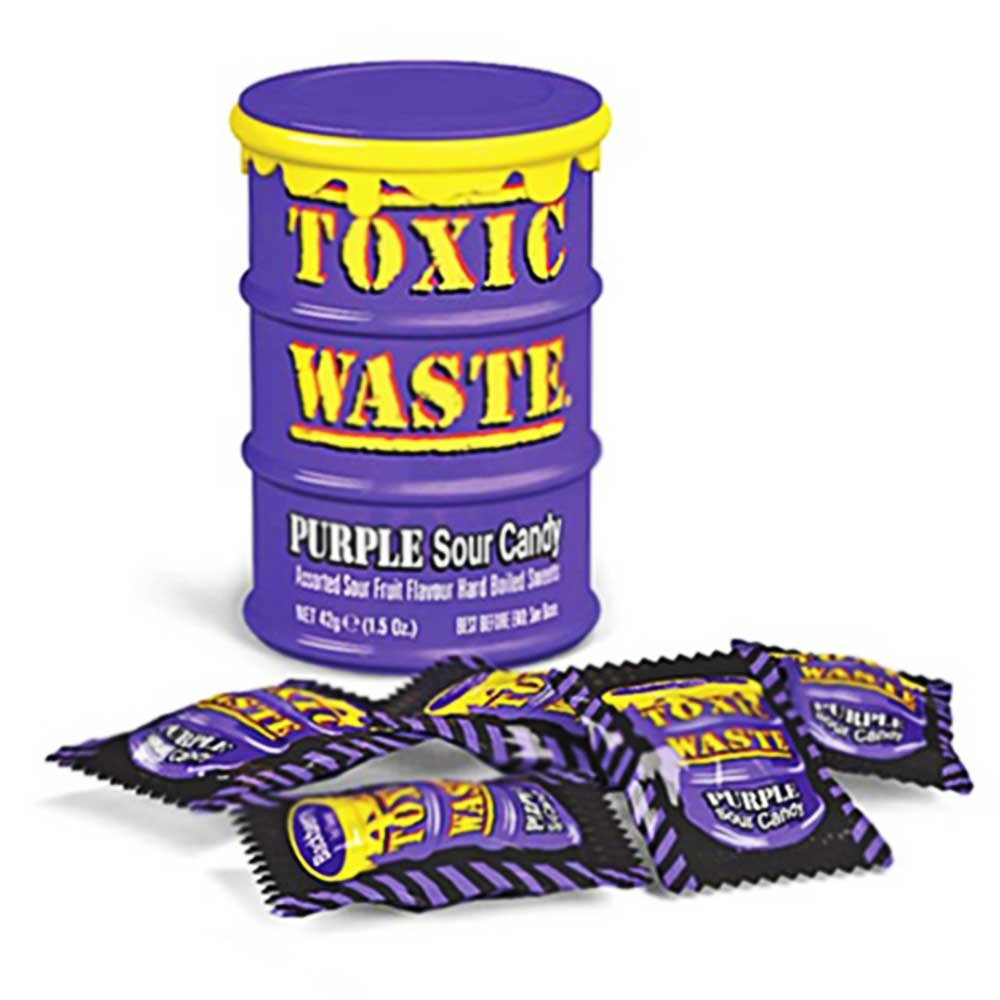Toxic Waste Purple Sour Candy Drum – Extra saure Bonbons mit Beerengeschmack (MHD 06/2025)
