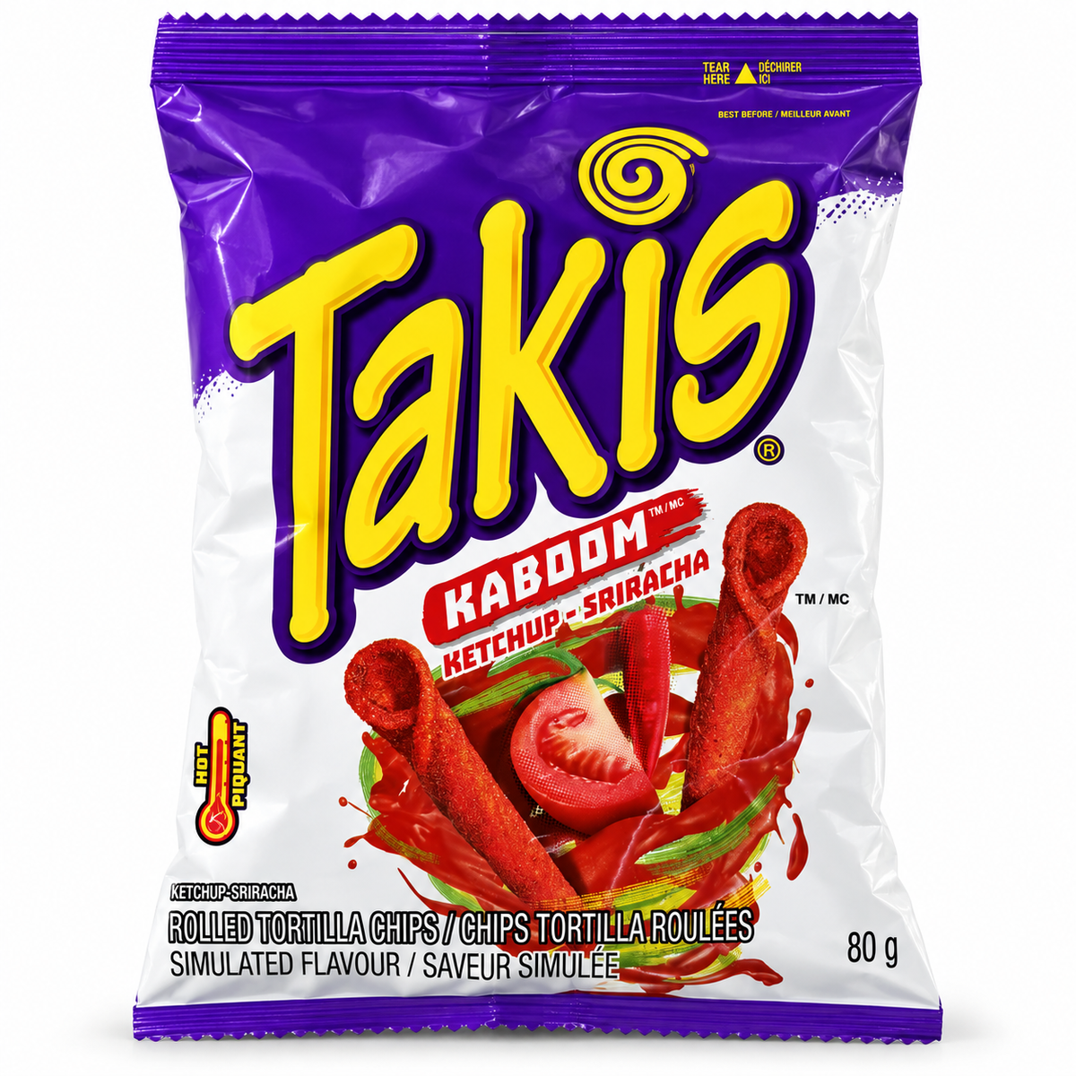 Takis Kaboom Ketchup-Sriracha – gerollte Tortilla-Chips, 80 g