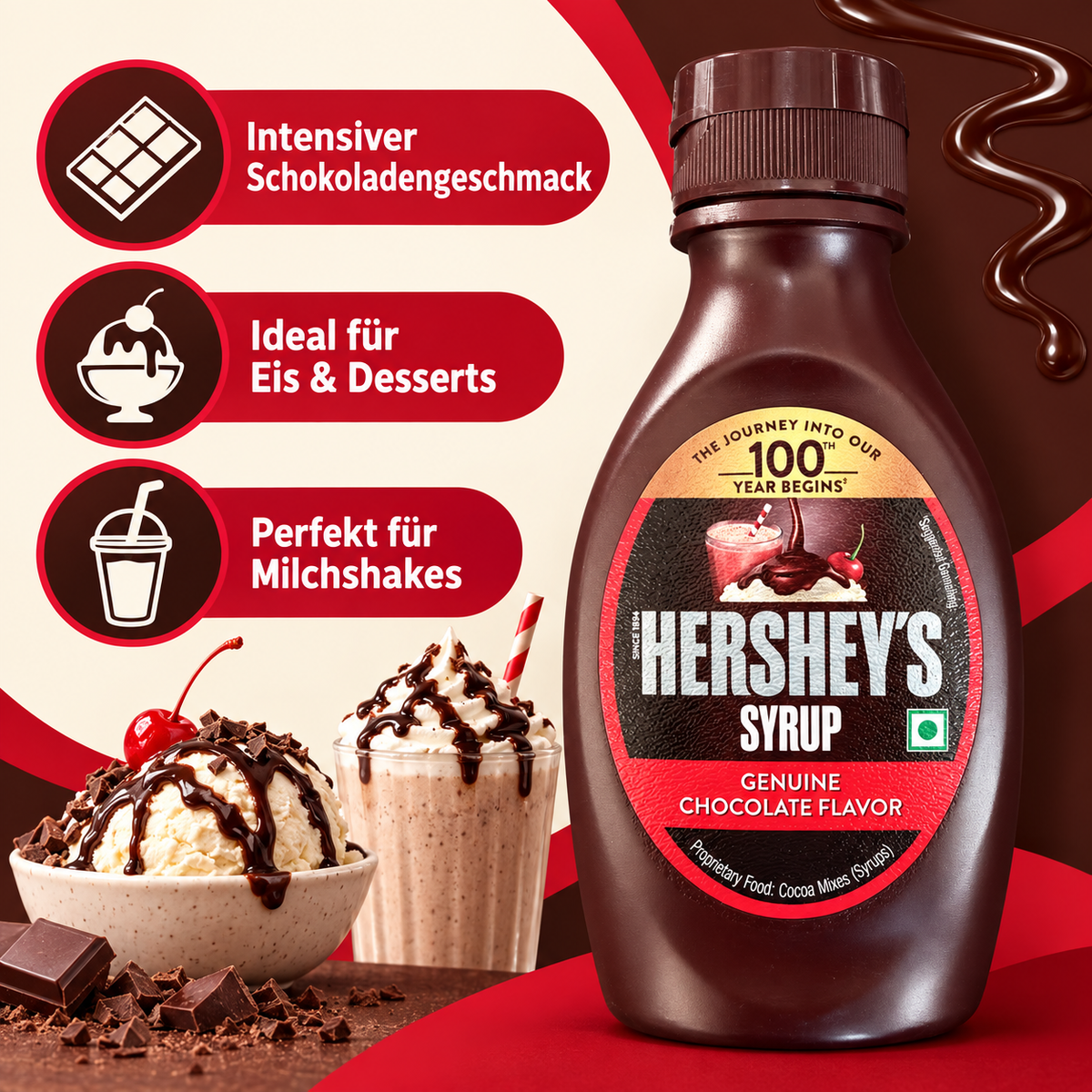 Hershey’s Schokoladensirup – Chocolate Flavor, 180 g