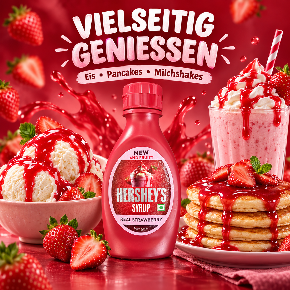 Hershey’s Erdbeersirup – Strawberry Flavor, 180 g