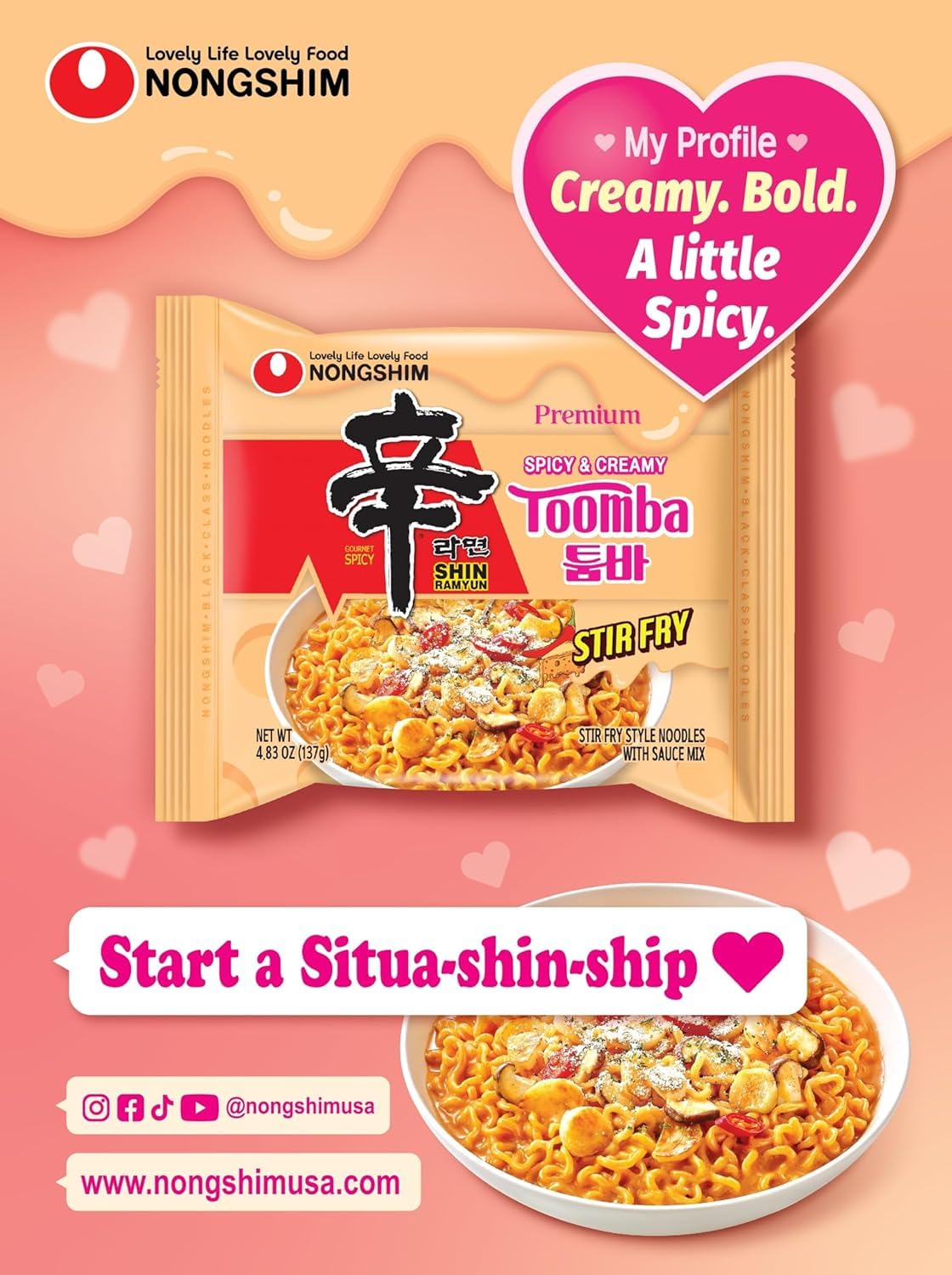 20x Shin Ramyun Toomba Spicy Creamy Stir Fry 137g x20 | Würzig & Cremig | Koreanische Instant-Nudeln Halal