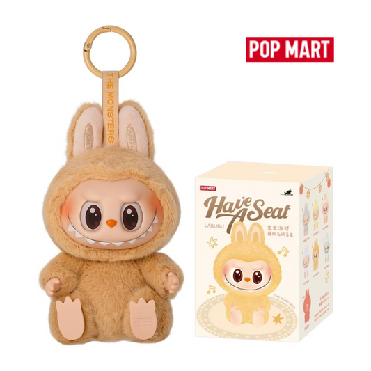 POP MART THE MONSTERS Labubu Have a Seat Überraschungsbox – 15 cm Plüschfigur • 100 % Original mit QR-Code zur Echtheitsprüfung