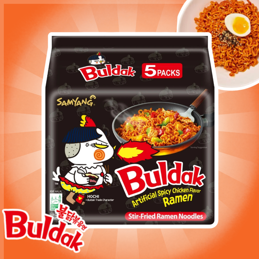 5x Samyang Buldak Hot Chicken Flavour Ramen 140 g – Extra scharfe Instant-Nudeln Multipack