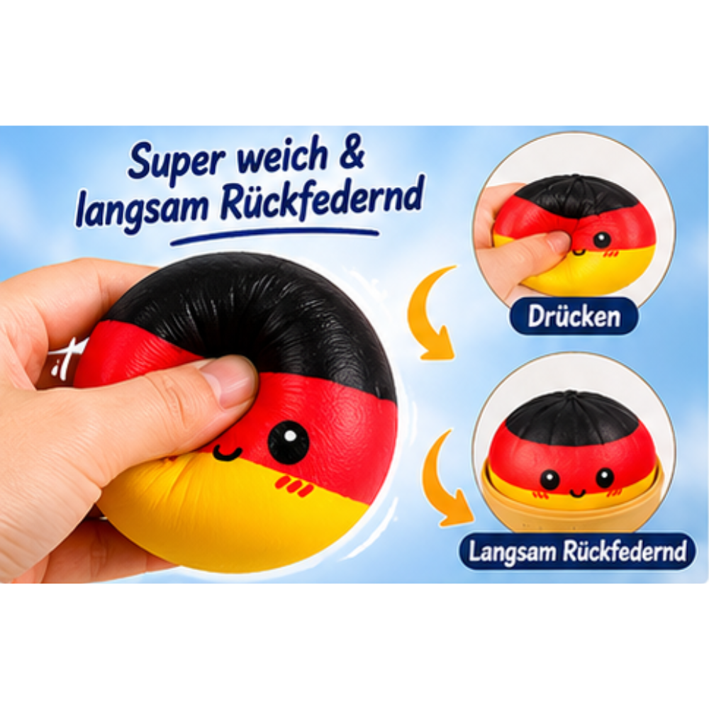 Mystery Squishy Bun Dumpling 8,5 cm – Zufällige Länderflagge Blind Box – XXL Anti Stress Ball im Bambus Dampfkorb