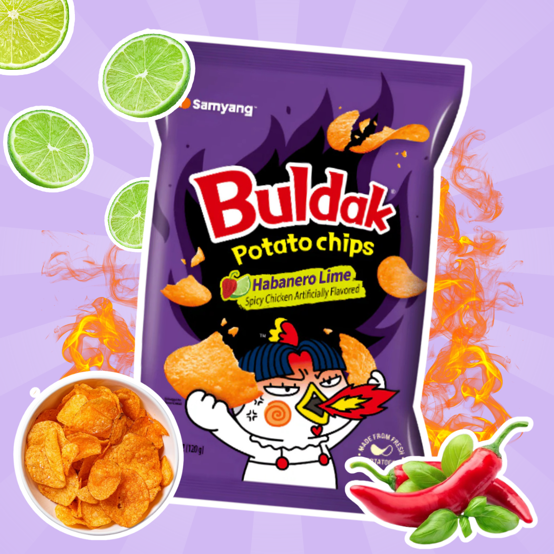 Samyang Buldak Potato Chips Habanero Lime – Scharfe Habanero-Limetten-Chips | 55 g