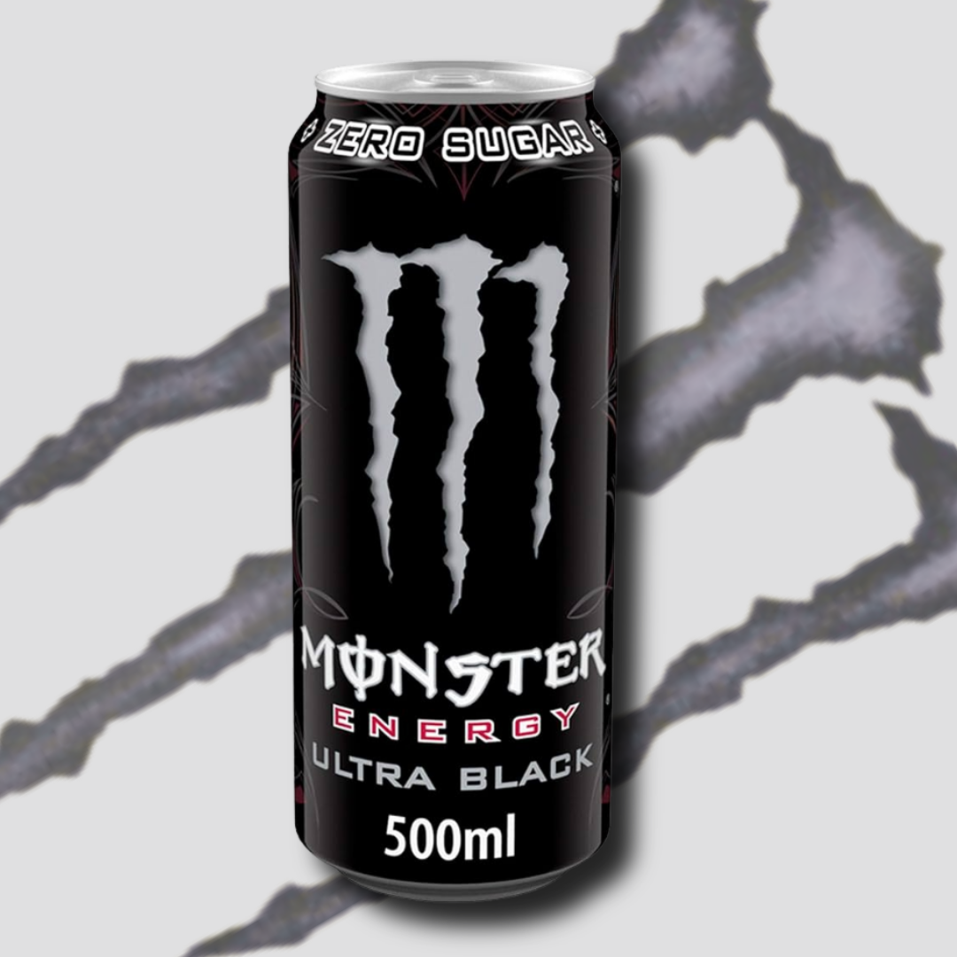 1x Monster Energy Ultra Black – 500 ml Dose | Zuckerfreier Energy Drink mit Black-Cherry-Geschmack