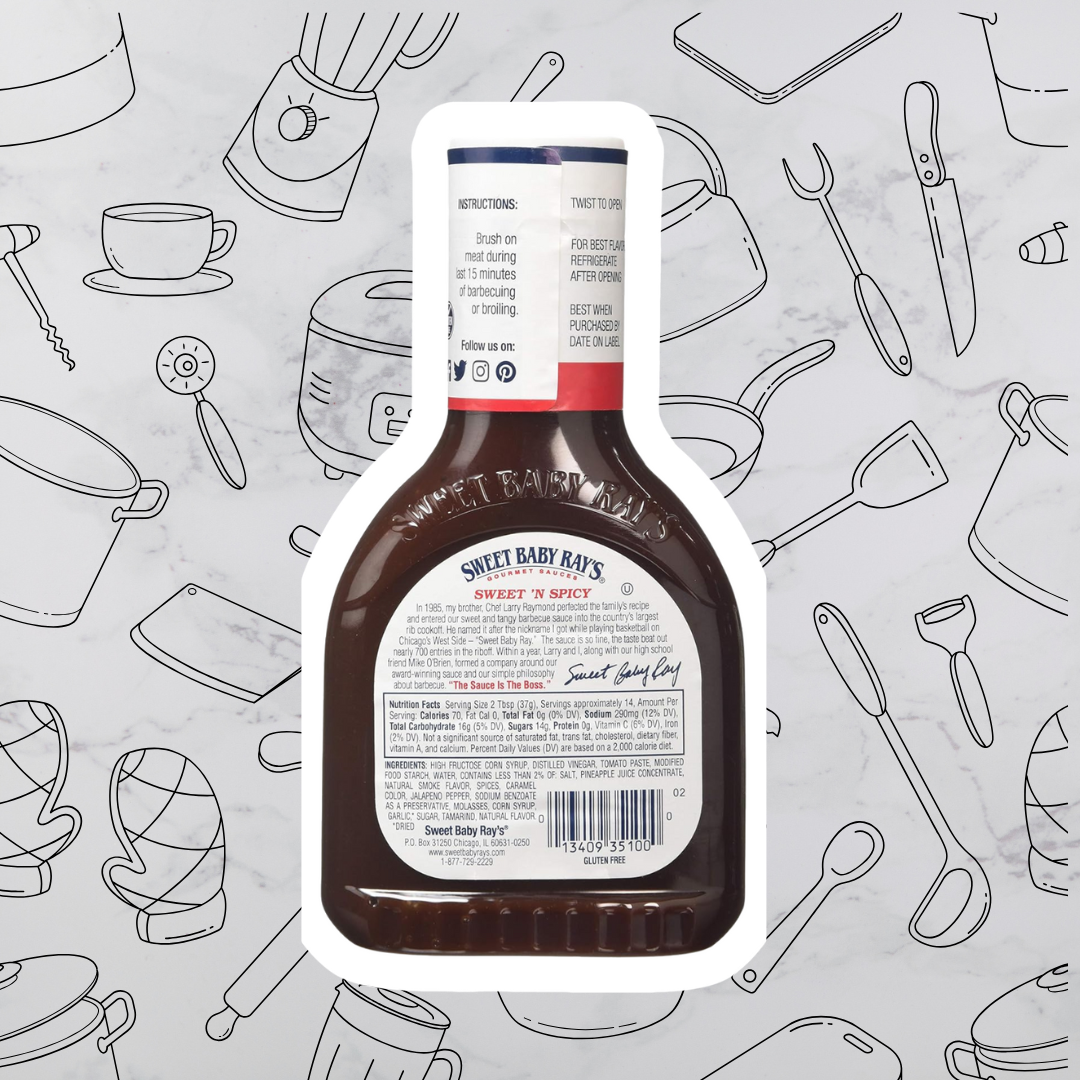 Sweet Baby Ray's Sweet 'n Spicy Barbecue Sauce | 425 ml | Glutenfrei | Ideal für Ribs, Chicken & Burger