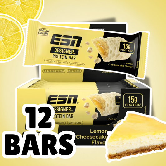 12× ESN Designer Protein Bar 45 g – Proteinriegel mit Lemon Cheese Cake-Geschmack (540g)