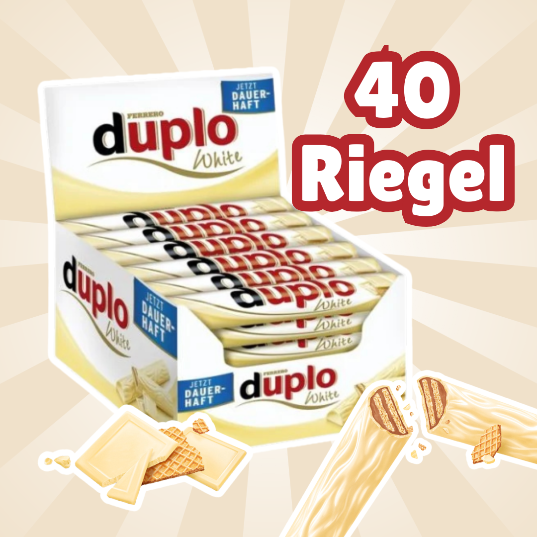 Ferrero Duplo White – 40×18,2 g | Weiße Schokoriegel mit Haselnuss | Vorratspack 728 g
