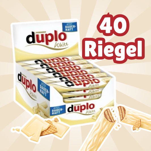 Ferrero Duplo White – 40×18,2 g | Weiße Schokoriegel mit Haselnuss | Vorratspack 728 g