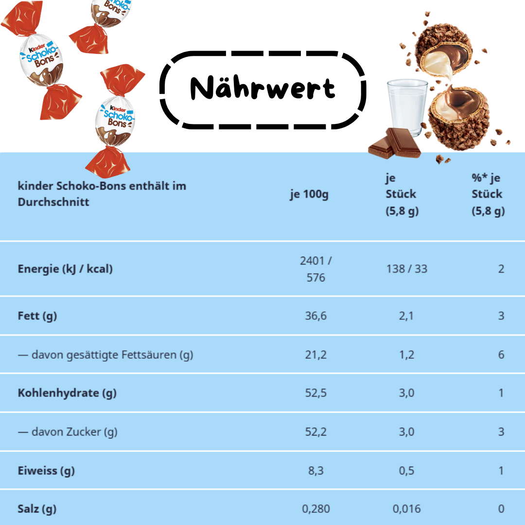 1x Kinder Schoko-Bons Crispy (1x22,4 g) – Knusprige Milchschokoladenkugeln mit Haselnussfüllung