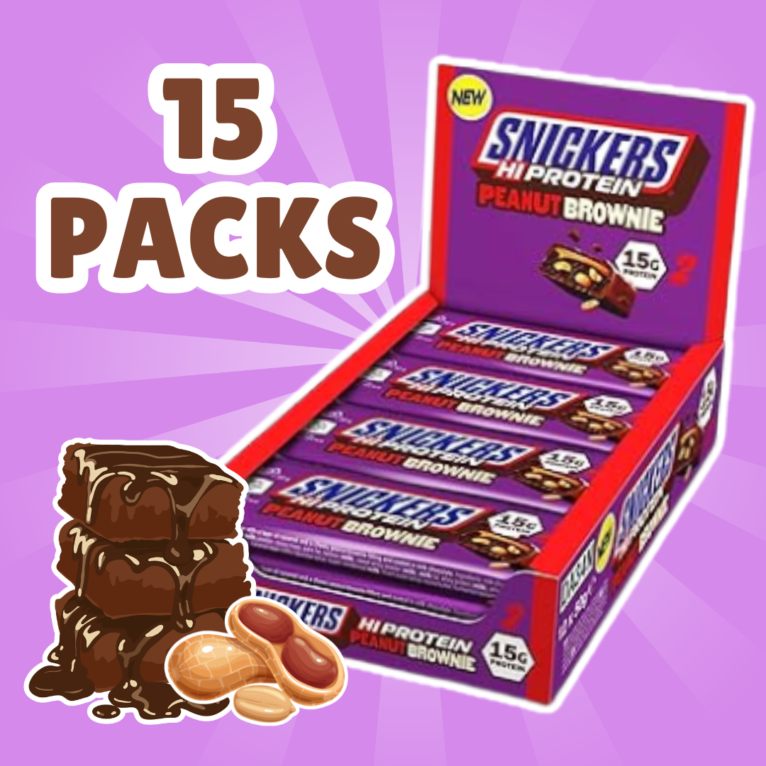 15× Snickers Chocolate Bars – Auswahl aus Almond / Peanut Brownie / Butterscotch / Berry Whip – 1 Box mit 15 Riegeln