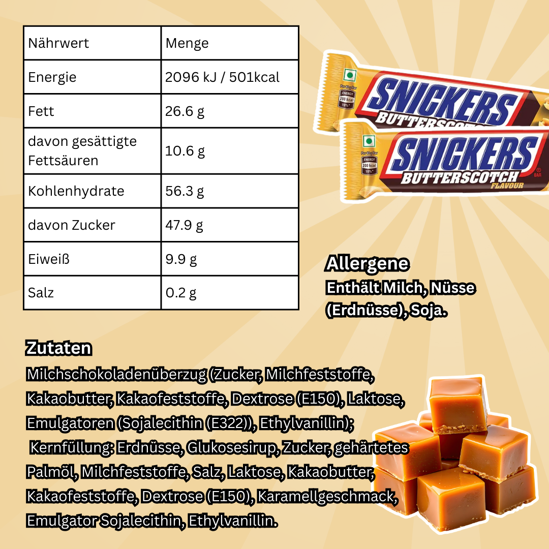 1x Snickers Riegel – Almond | Peanut Brownie | Butterscotch | Berry Whip – 45 g – Einzelriegel in versch. Sorten