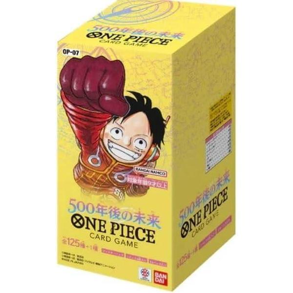 OP-07 500 Years in the Future – One Piece Card Game Booster Box Display (24 Packs à 6 Karten, Japanische Version) + Heartforcards® Versandschutz