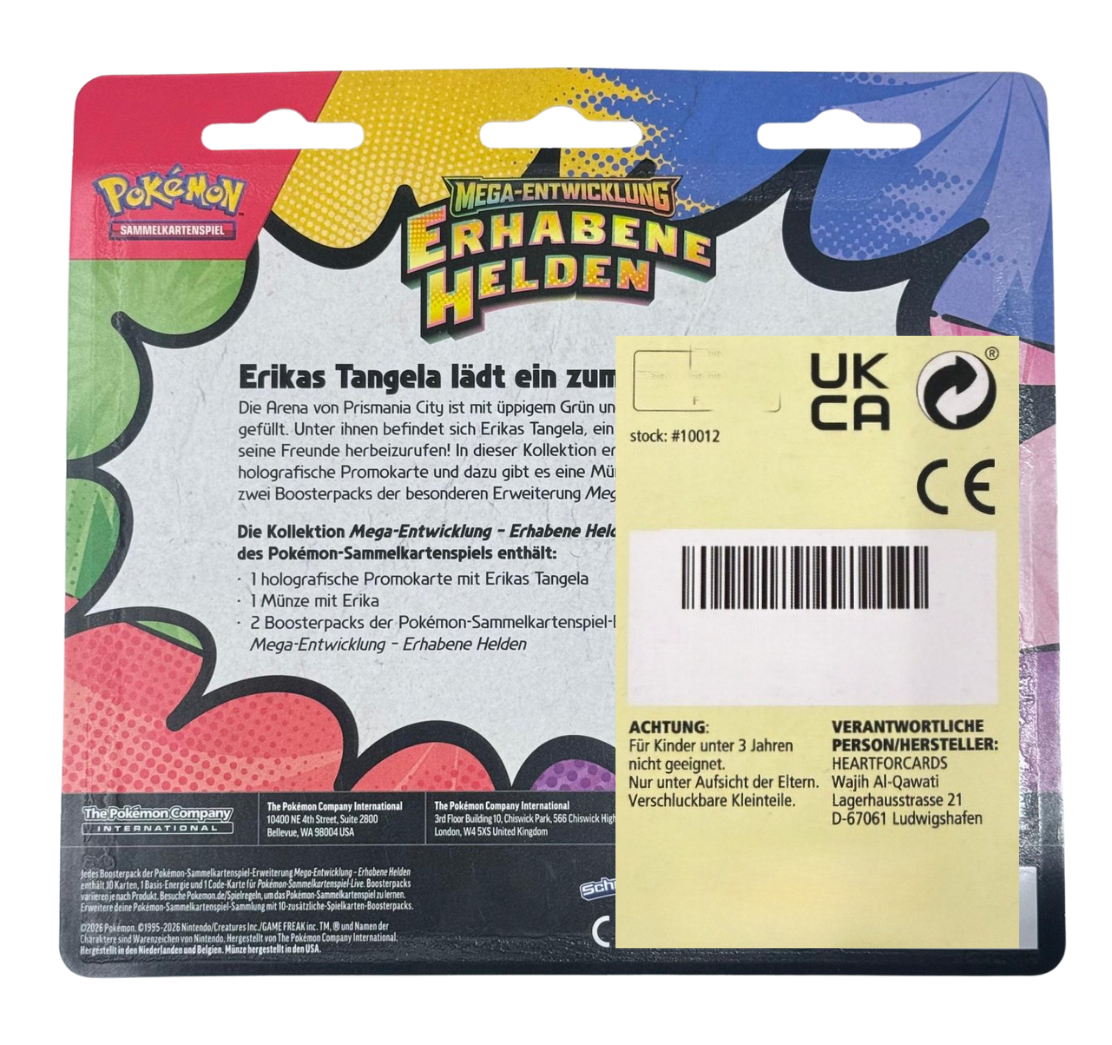 Pokémon ME02.5 – Erhabene Helden Tech Sticker Kollektion (Rot) | 3 Boosterpacks | Deutsch | Mega-Entwicklung