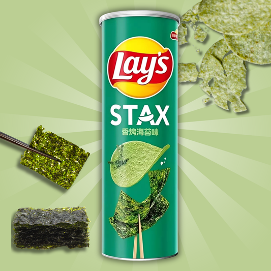 Lays Stax Roasted Seaweed – 90 g | Knusprige Kartoffelchips mit geröstetem Algenaroma