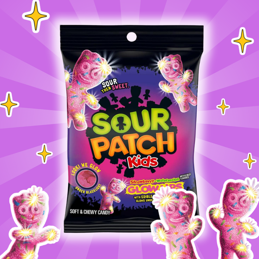 1x Sour Patch Kids Strawberry-Watermelon Glow Ups – Saure & süße Gummibonbons – 1x 87 g