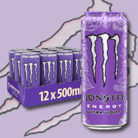 12x Monster Energy Ultra Violet Zero Sugar – Koffeinhaltiges Erfrischungsgetränk | 12x500 ml