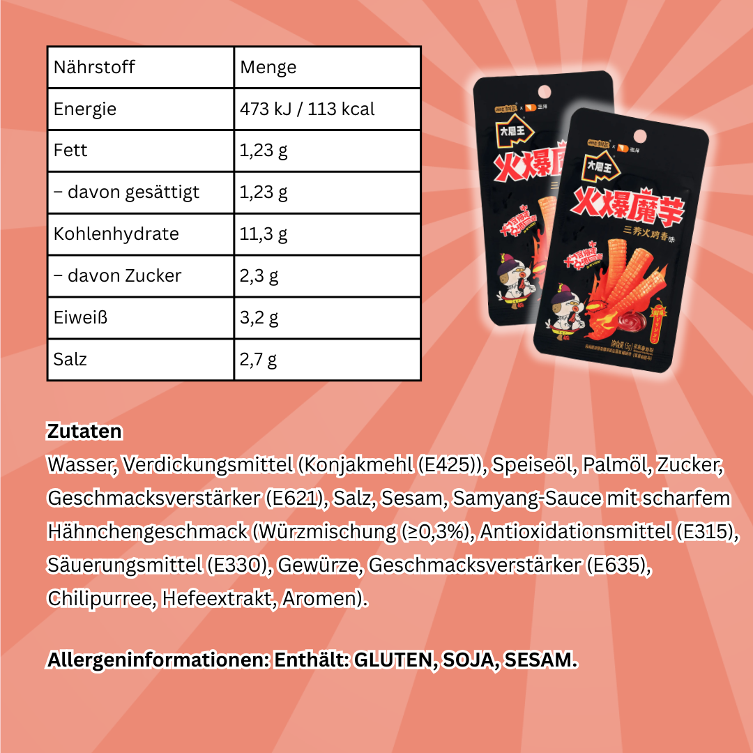 1x Samyang Scharfe Konjak-Streifen mit Sauce – Kalorienarm & Schnell zubereitet