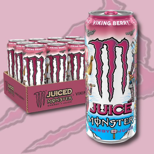 12x Monster Energy Juice Viking Berry – Fruchtiger Energy Drink mit Beeren- & Apfelgeschmack, Mit Koffein & Vitaminen, 12x 473 ml Dose