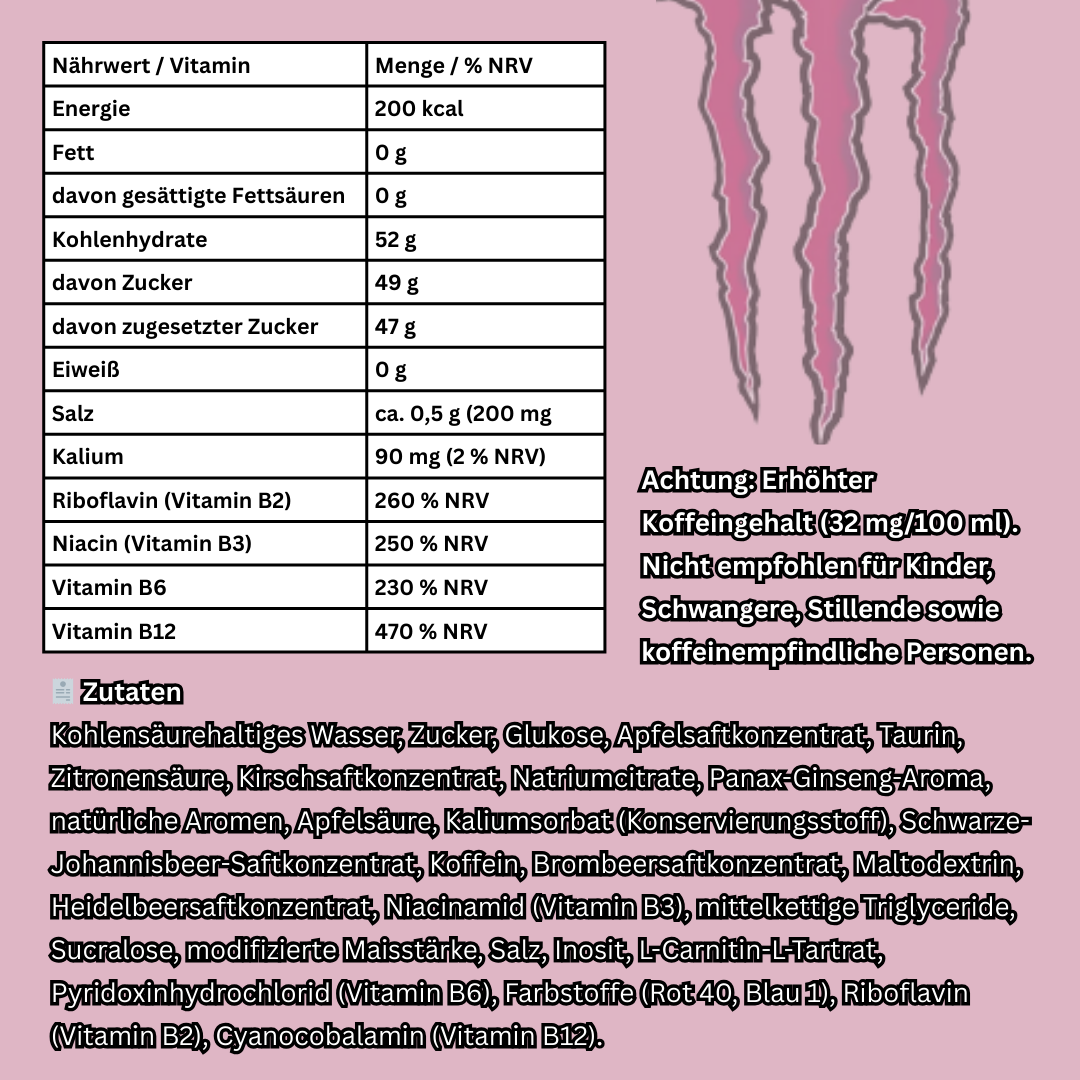12x Monster Energy Juice Viking Berry – Fruchtiger Energy Drink mit Beeren- & Apfelgeschmack, Mit Koffein & Vitaminen, 12x 473 ml Dose