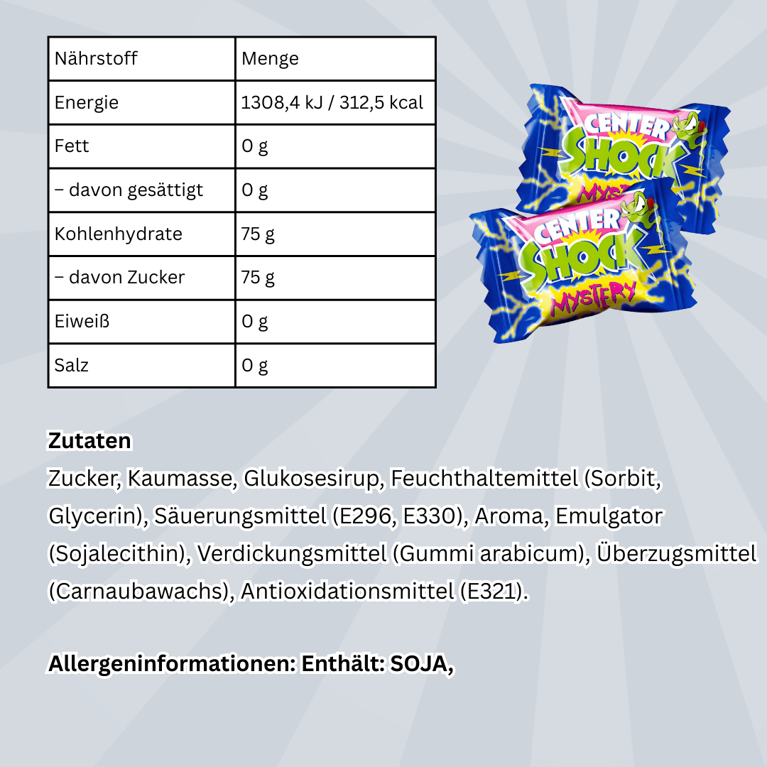 10er Center Shock Mystery – Saure Kaubonbons, 10x Beutel