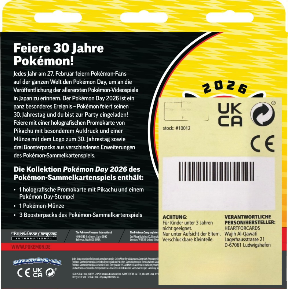 Pokémon Day 2026 – Spezial Kollektion | 3 Boosterpacks | Deutsch | Promokarte & Münze
