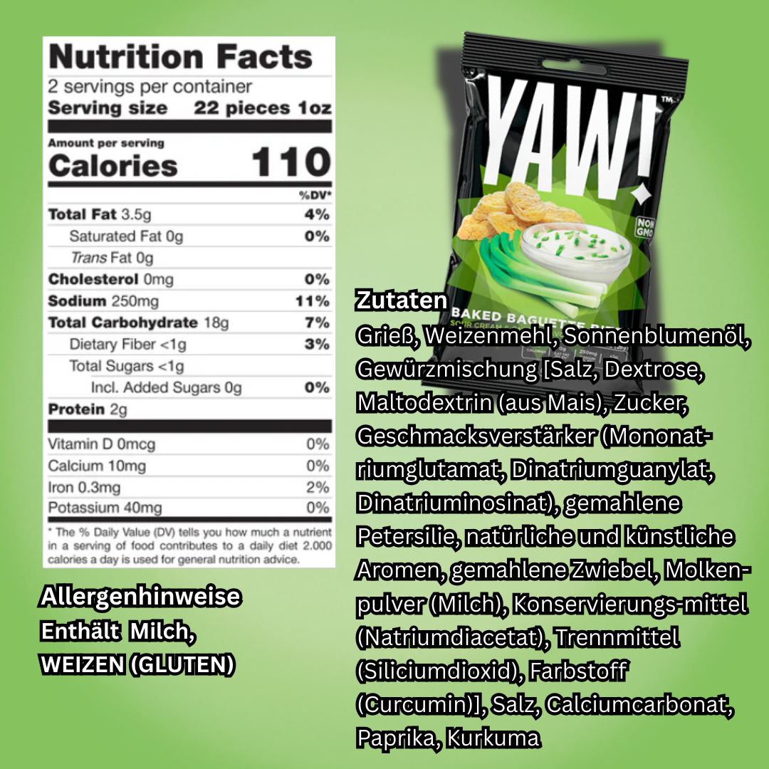 YAW! Baked Baguette Bites – Knusprige Snacksticks, 50 g (verschiedene Geschmacksrichtungen)